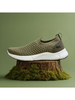 Neeman's - Mens Green Flex Weave Slip On Sneakers