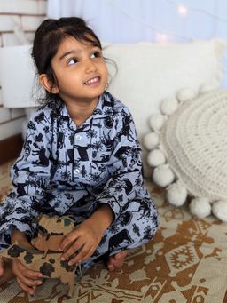 Tura Turi - Unisex Cotton Printed Shirt with Pyjama |Farm Animals (Set of 2)