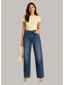 Twenty Dresses by Nykaa Fashion - Womens Washed High Waist Tint Jeans
