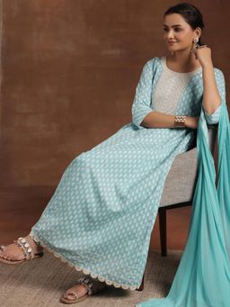 Libas - Blue Pure Cotton Printed Kurta Sets for Women