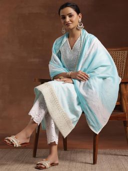 Libas - Blue Pure Cotton Printed Kurta Sets for Women