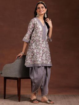 Libas - Grey Silk Blend Printed Kurta Sets for Women