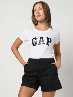 GAP - Women's Brand Logo Round Neck Slim T-Shirt