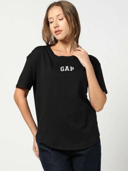 GAP - Women's Brand Logo Loose Fit Round Neck T-Shirt
