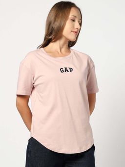 GAP - Women's Brand Logo Loose Round Neck T-Shirt