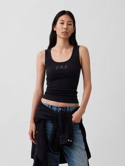 GAP - Women's Brand Logo Slim Fit Scoop Neck Tank T-Shirt