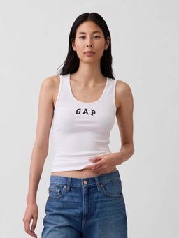 GAP - Women's Brand Logo Slim Fit Scoop Neck Tank T-Shirt