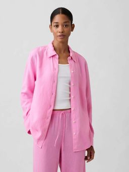GAP - Full Sleeve Classic Collar Neck Pink Shirt