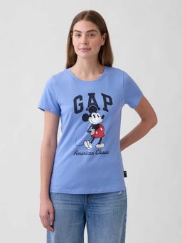 GAP - Women's Mickey Mouse Logo Print Slim T-Shirt