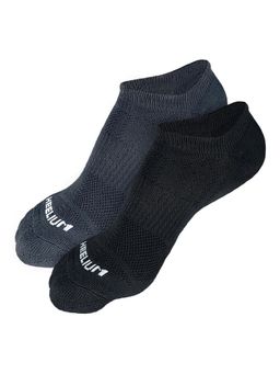 Heelium - Bamboo Zero Ankle Socks for Men - Odour Free - 2 Pairs - Black - Grey