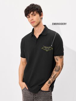 The Souled Store - Official Batman: Logo Men Polo T-Shirt