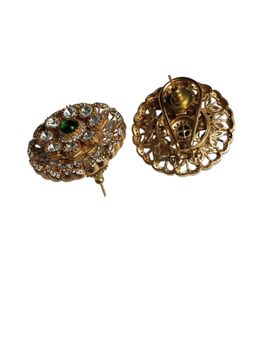 XAGO - Gold Tone Crystal Floral Cluster Stud Earrings