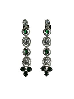 XAGO - Ridhima Green Teardrop Shaped Drop Earring