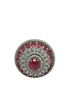 XAGO - Saundarya Pearls Pink Dazzling Finger Ring