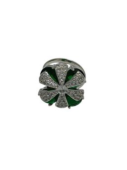XAGO - Tone Zircon and American Green Diamond Petal Statement Ring
