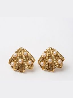 XAGO - Gold Plated Seashell Stud Earrings