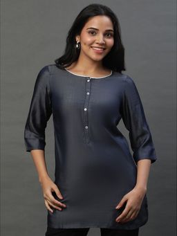 Aurelia - Grey Cotton Denim Kurti