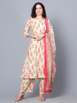 Idalia - Floral Printed Kurta and Pant for Women with Dupatta (Set of 3)
