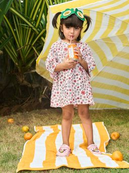 House of Ekam - Girls Pink Cotton Mini Dress