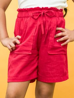 House of Ekam - Girls Pink Cotton Short