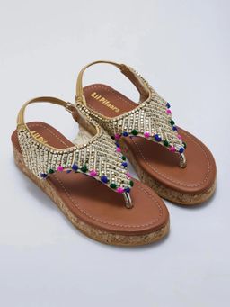 Hopscotch - Gold Girls Party Sandals