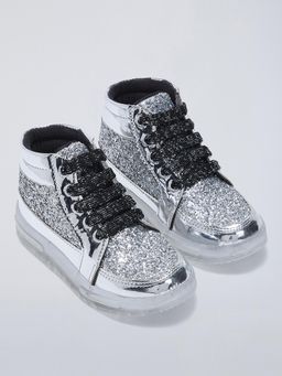 Hopscotch - Silver Girls Party Sneakers