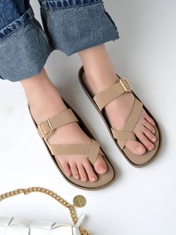 Shoetopia - Beige Girls Casual Flats