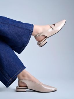 Shoetopia - Beige Girls Casual Heels
