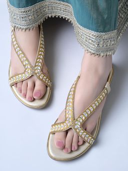 Shoetopia - Gold Girls Casual Flats