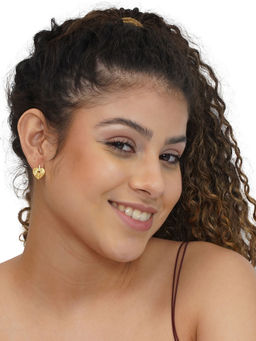 Carlton London - White 18K Gold Plated Stones Earrings