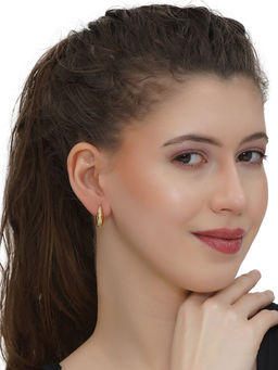 Carlton London - White 18K Gold Plated Stones Earrings