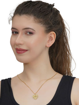 Carlton London - White 18K Gold Plated Stones Necklace