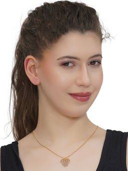 Carlton London - White 18K Gold Plated Stones Necklace