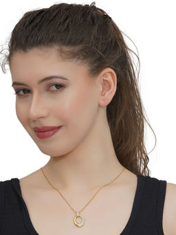 Carlton London - White 18K Gold Plated Stones Necklace