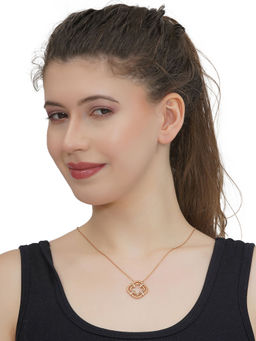 Carlton London - White Rose Gold Plated Stones Necklace