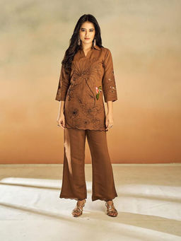 KAFTANIZE - Dove Pecan Brown Co-Ord (Set of 2)