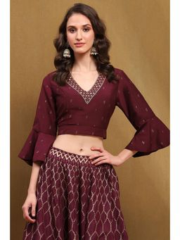 Biba - Womens Wine Polyester Blouse