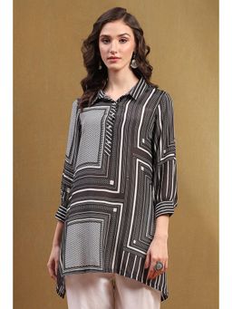 Biba - Womens Black Viscose Blend Straight Tunic