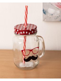 Voncasa - Mason Mug with Straw 450Ml