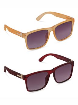 DukieKooky - Kids Purple Square Sunglasses (DKSG442) (Pack of 2) (M)