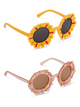 DukieKooky - Kids Multi-Color Round Sunglasses (DKSG453) (Pack of 2) (M)