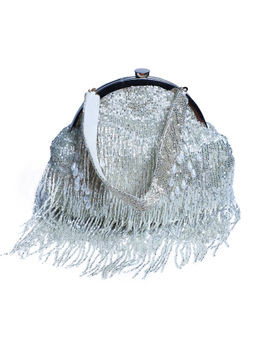 SWISNI - Silver Color Glitter Top Handle Handbag For Womens