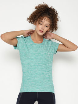 CHKOKKO - Women Half Sleeves T-Shirt - Green