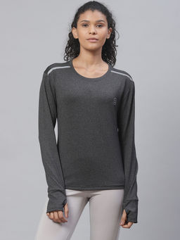 CHKOKKO - Women Full Sleeve T-shirt - Grey