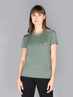 CHKOKKO - Women Round Neck Sport T-shirt - Green
