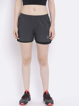CHKOKKO - Double Layered Shorts For Women - Grey