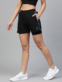CHKOKKO - Double Layered Shorts For Women - Black