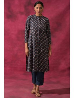 Folksong - Blue Animal Print Kurta