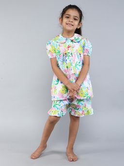 Little Clothings - Shirt With Collar Neck And Paired With A Shorts Multi-Color (Set of 2)