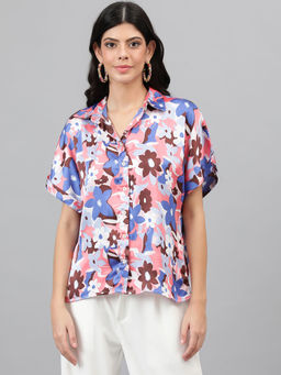 KOTTY - Women's Casual Regular Sleeves Printed Multicolor Shirt